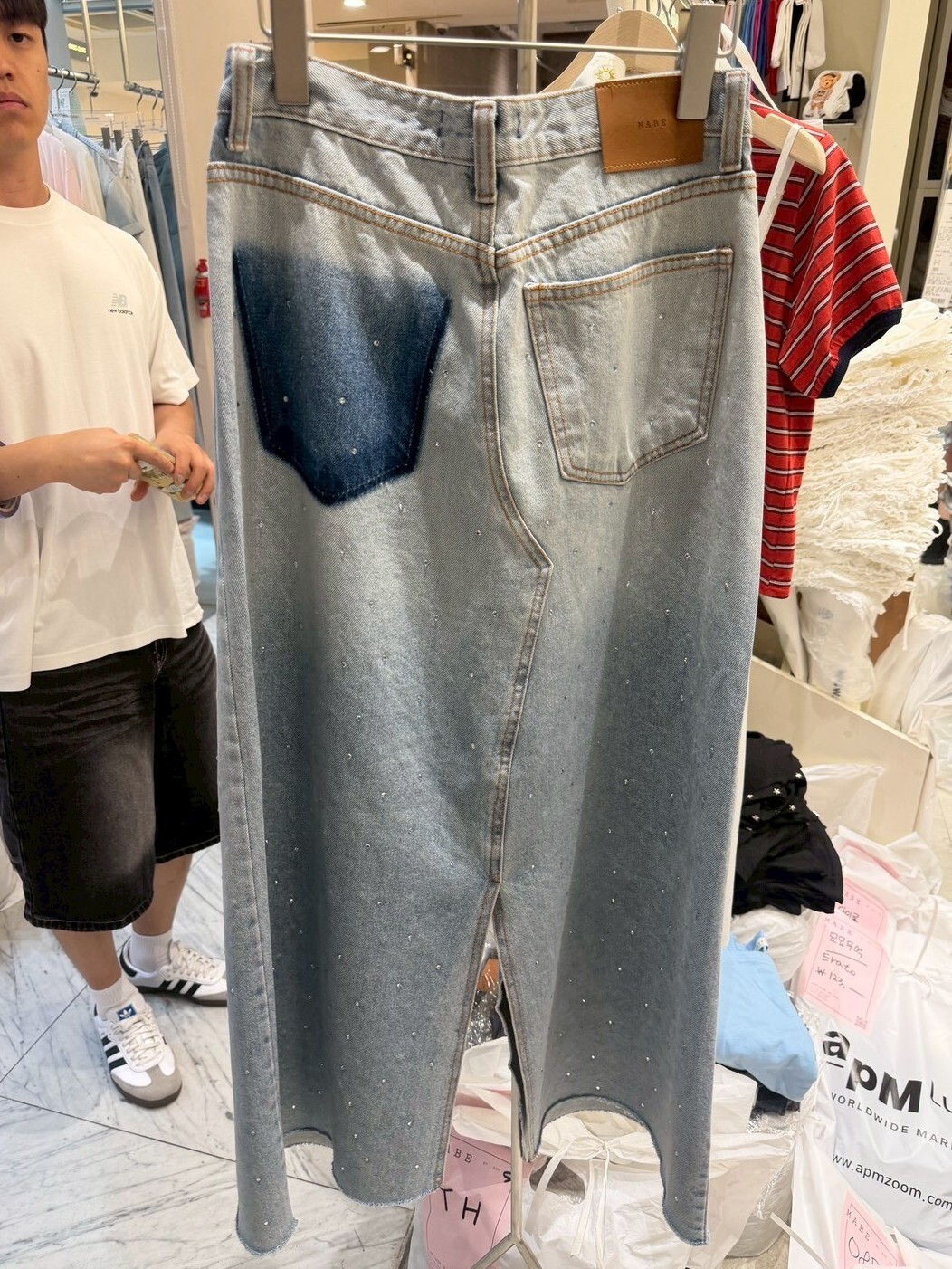 #AH96水鑽牛仔長裙