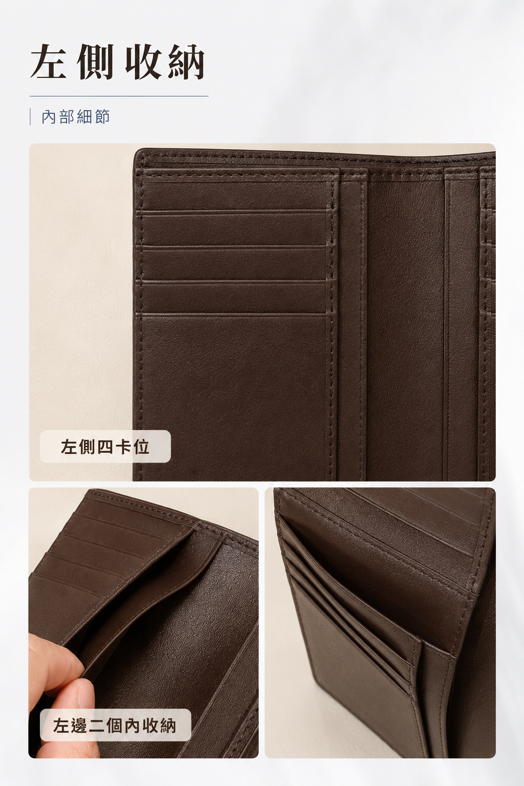 LW002 MOONDY 頭層牛皮壓鴕鳥紋中夾 商品細節圖