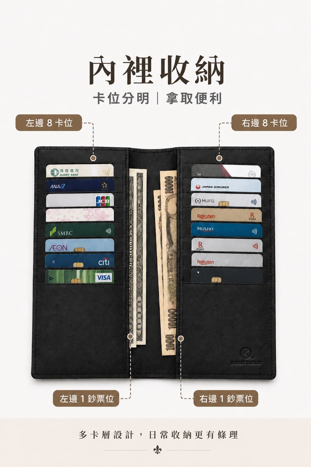 LW003 MOONDY 頭層牛皮壓鴕鳥紋長夾 商品細節圖