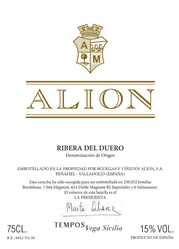 Vega Sicilia Alion 2018 (RP95)