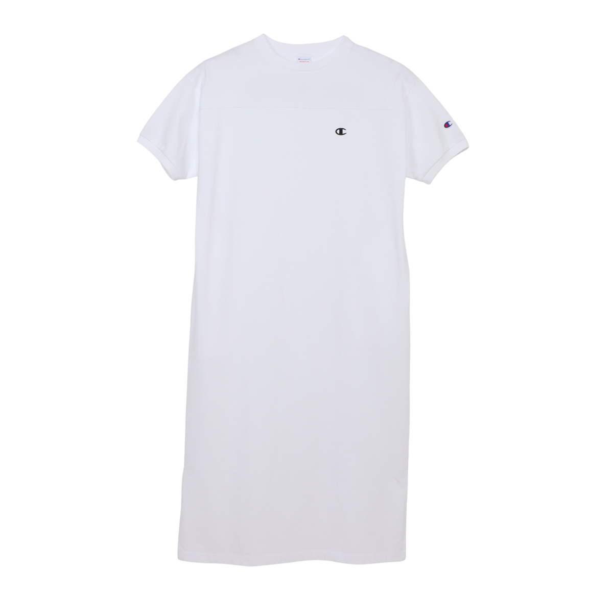女款-CASUAL 刺繡LOGO寬版棉質洋裝-白色（CW-D305-010）