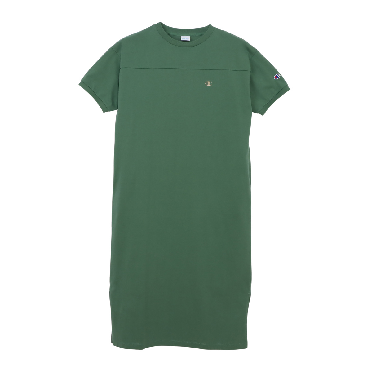 女款-CASUAL 刺繡LOGO寬版棉質洋裝-淡黃綠色（CW-D305-560）