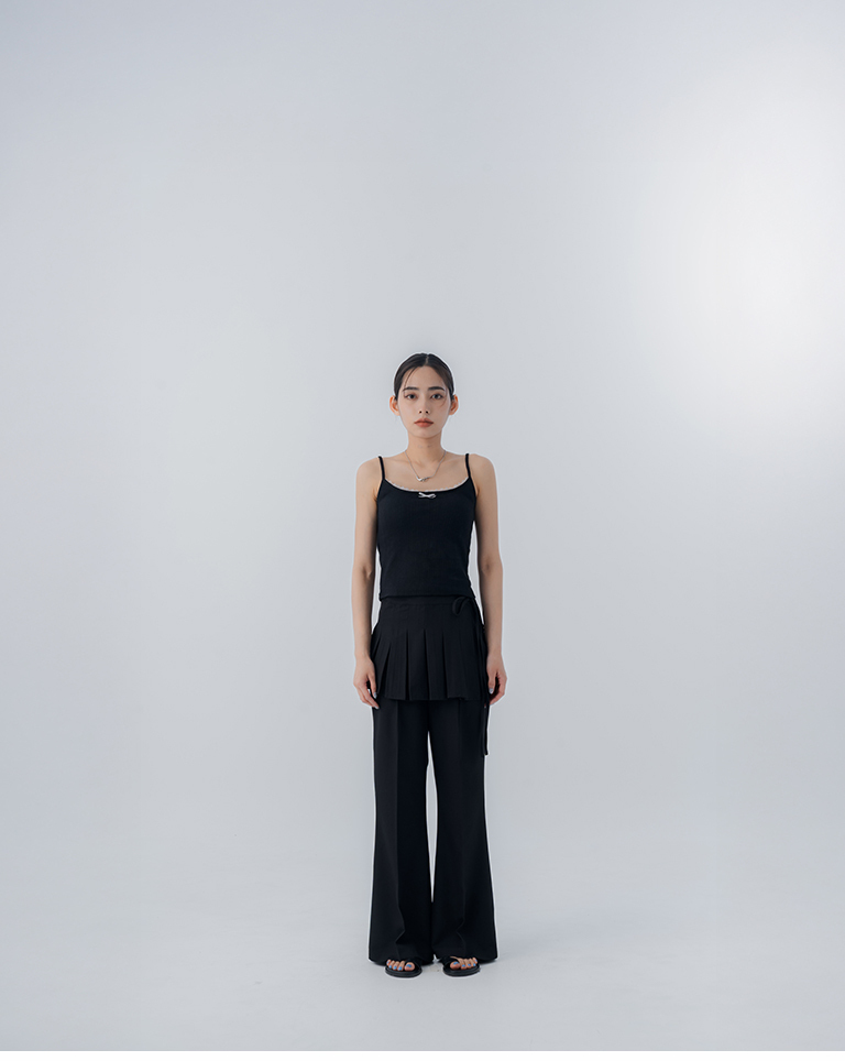 Lace Jacquard Thin-Shoulder Bra Top - Black S/M【01041969】in stock+pre-order