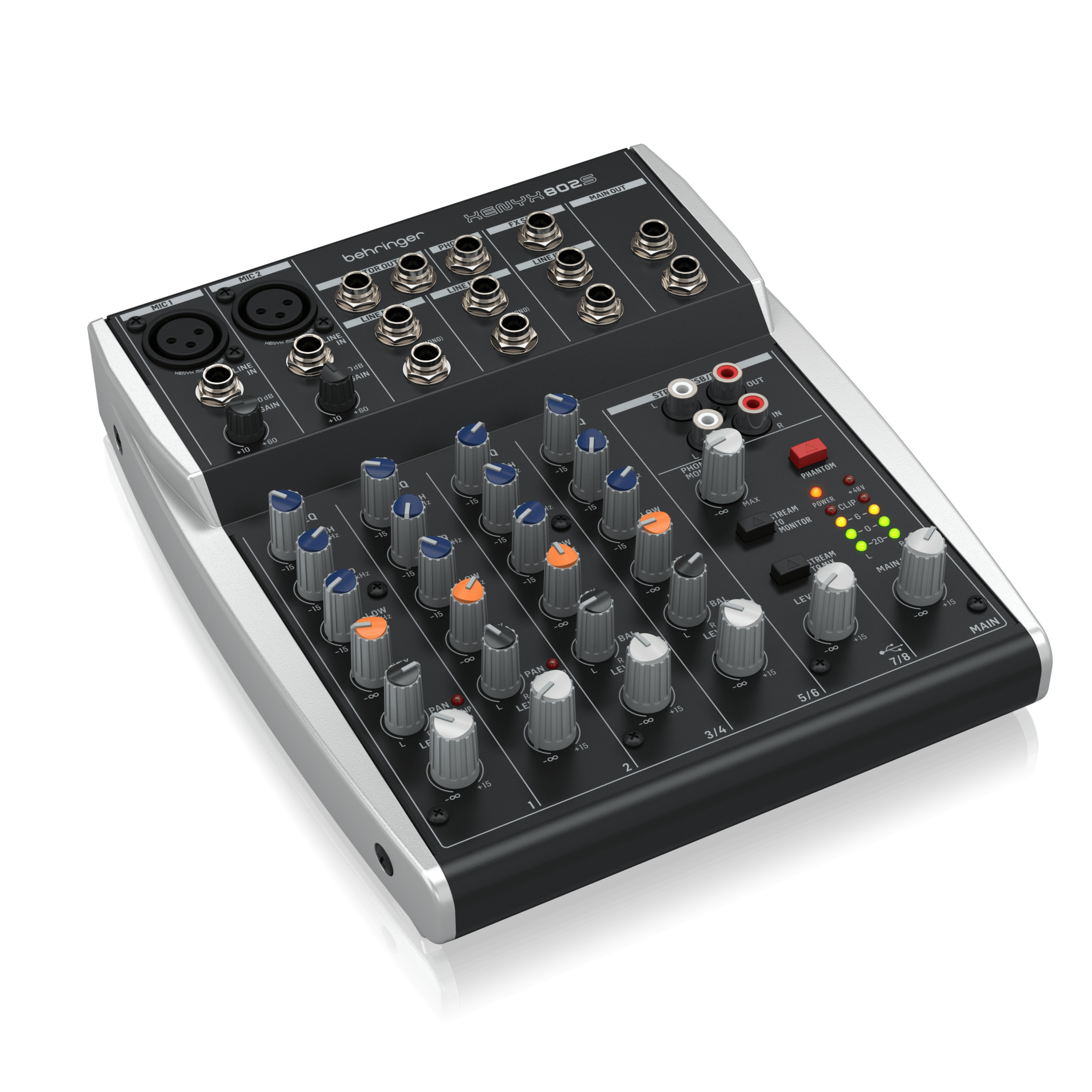 Behringer XENYX 802S Mixer 8軌 類比混音器 USB錄音介面 內附變壓器