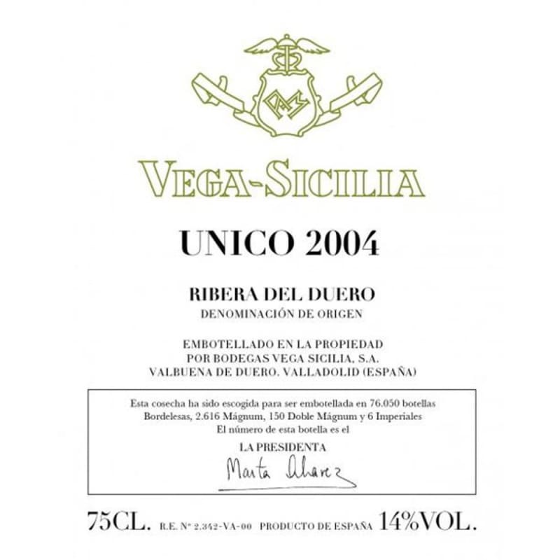 Vega Sicilia Unico Gran Reserva 2004 (RP98)