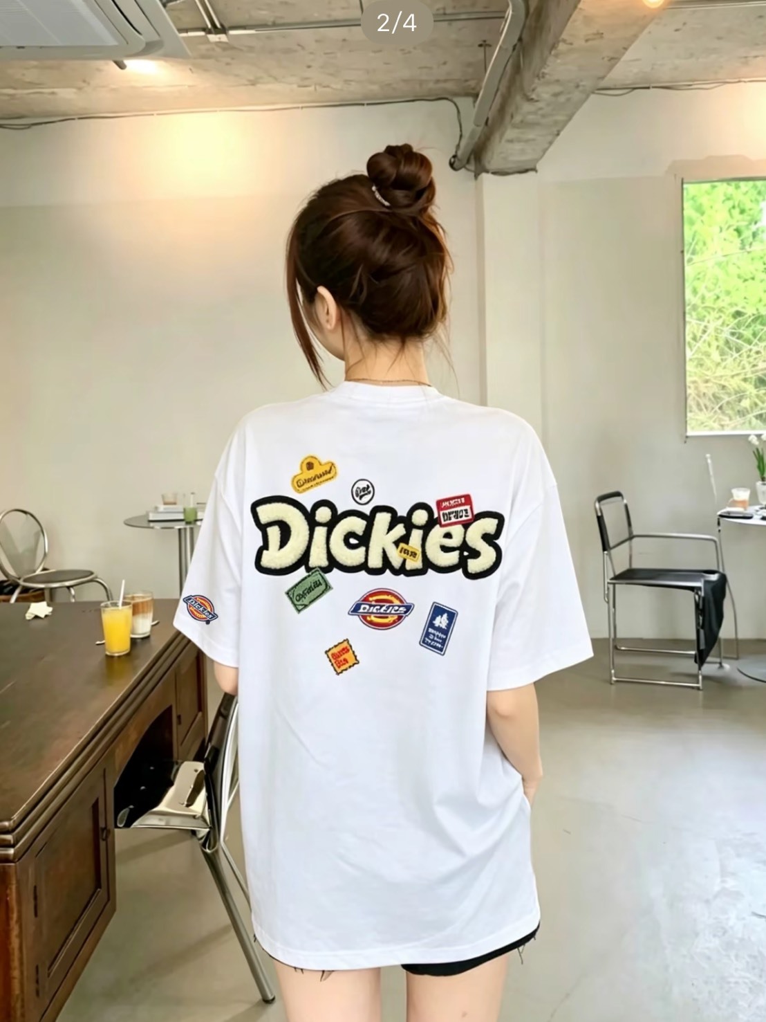 DICKIES 嘻哈塗鴉貼紙 圓領短T 男女同款