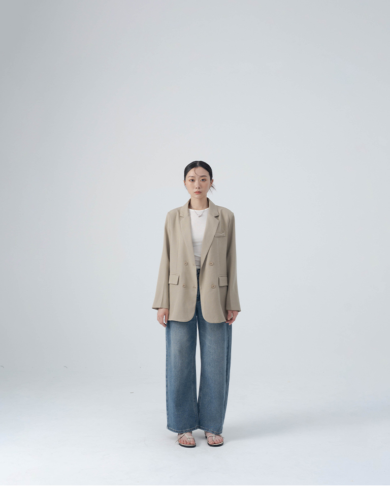 Basic plain lapel suit jacket - khaki【02030582】in stock+pre-order