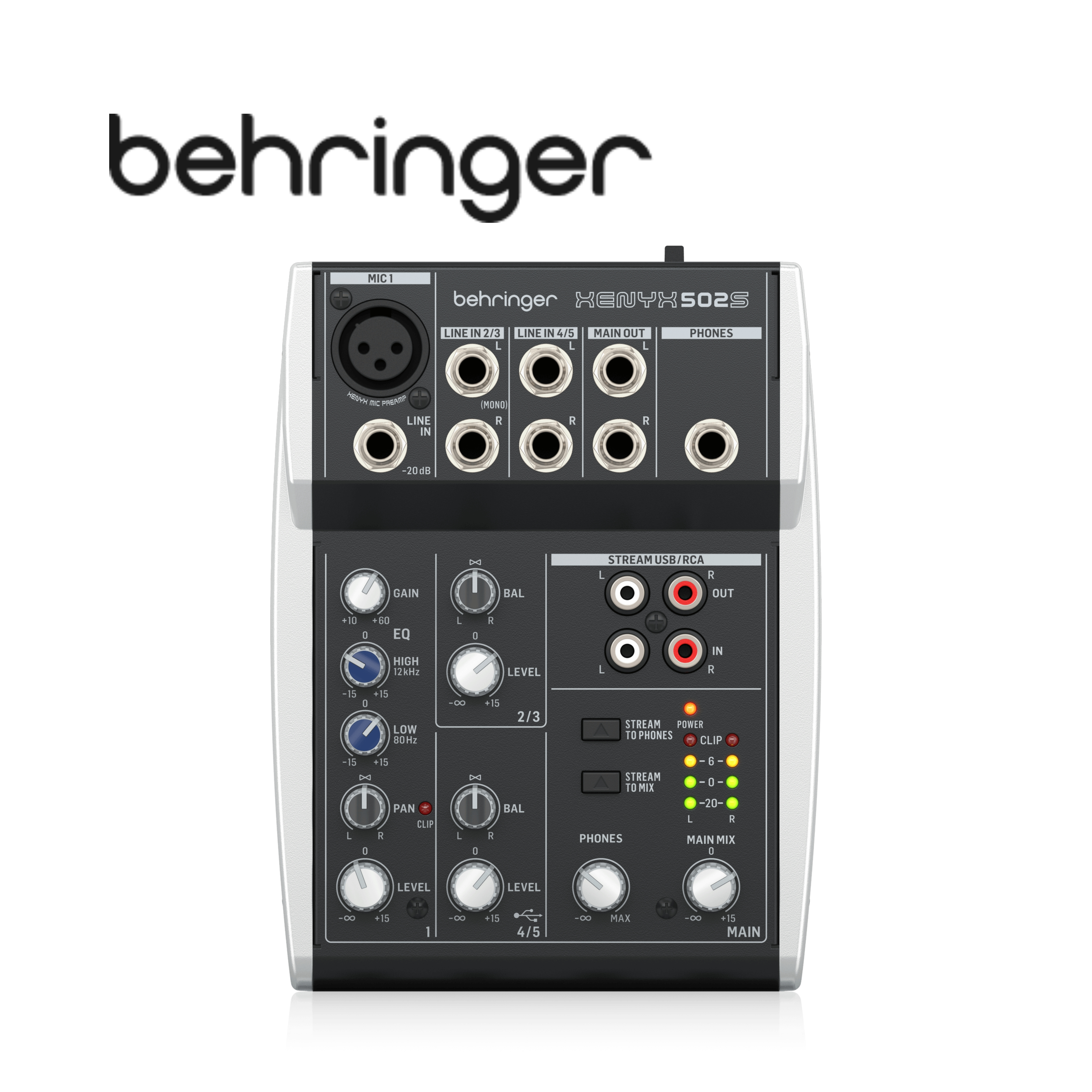 Behringer XENYX 502S Mixer 5軌 類比混音器 USB錄音介面 內附變壓器