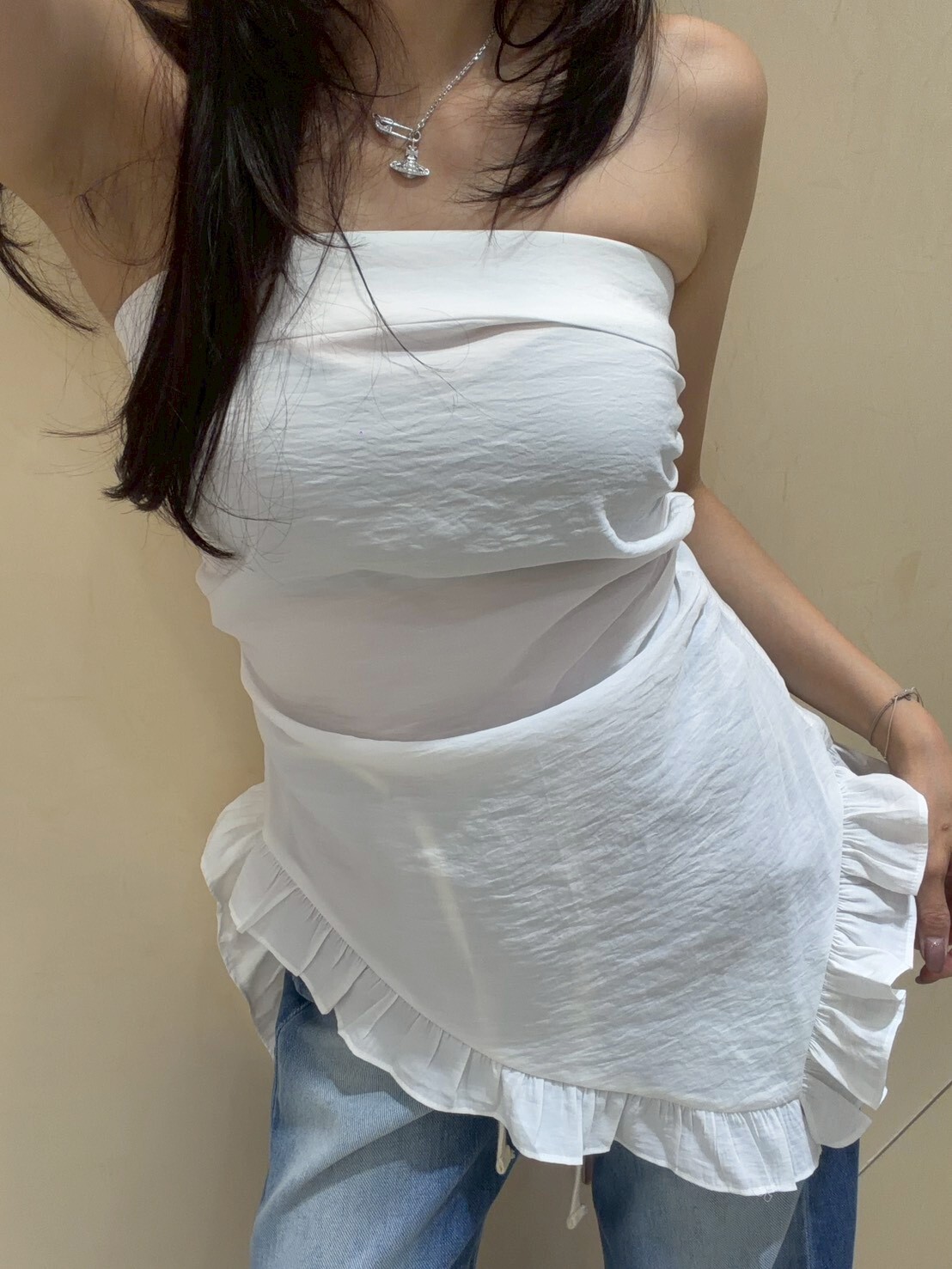L596 月光花語荷葉上衣✨
