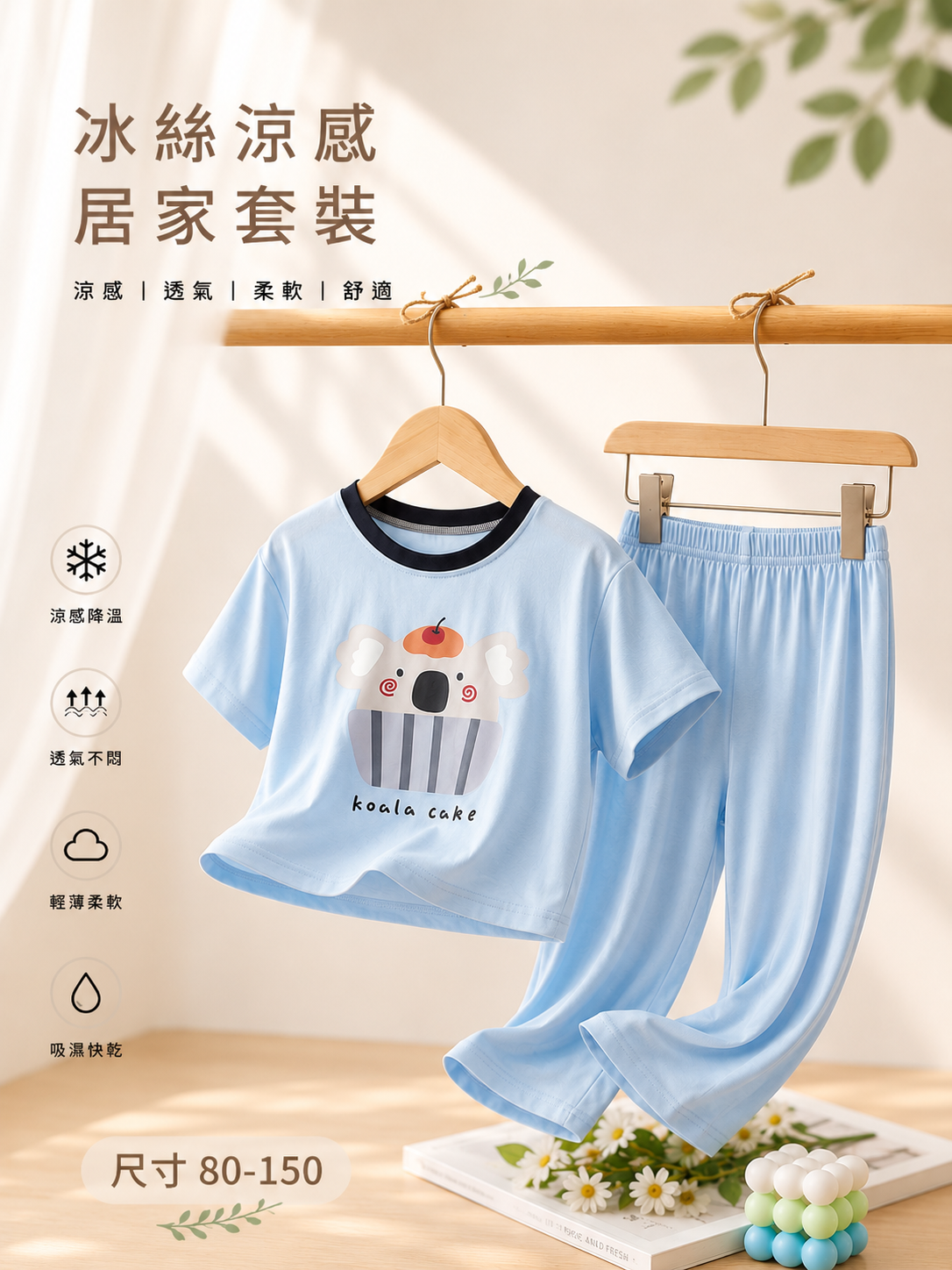 淺藍無尾熊 涼感居家套裝