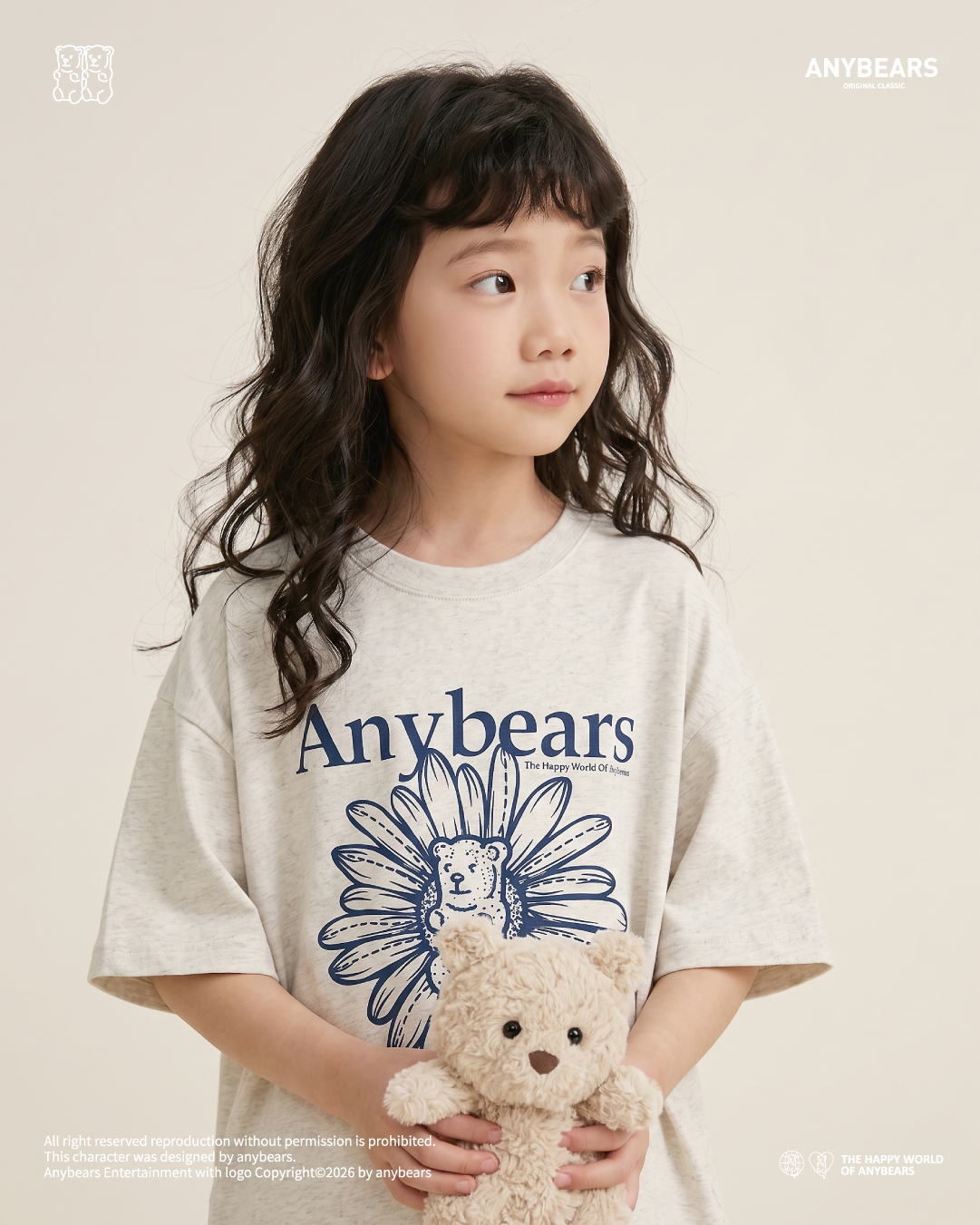 ANYBEARS® Daisybear™ 雛菊熊 厚磅兒童短T