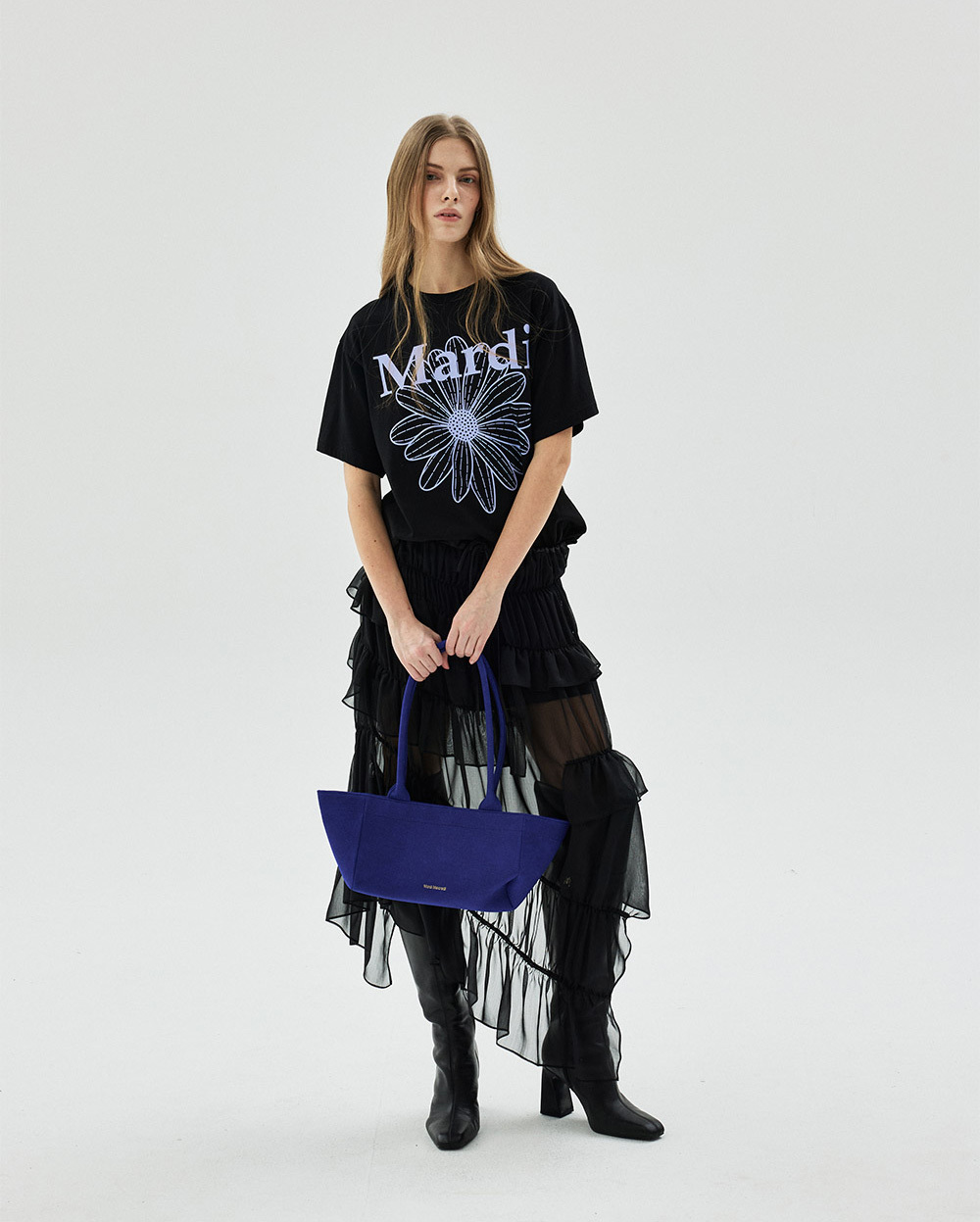Mardi Mercredi | TSHIRT FLOWERMARDI_BLACK LIGHTPURPLE