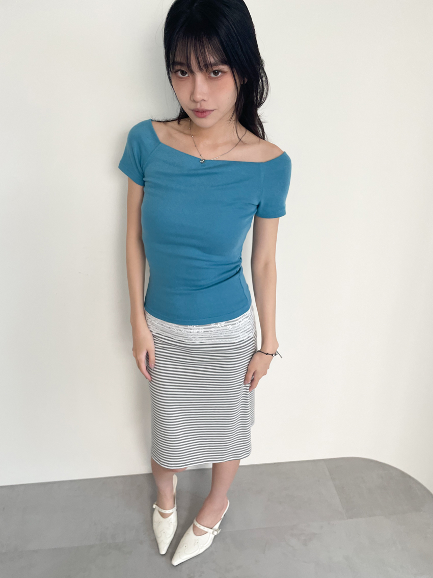 basic soft square-neck cotton top