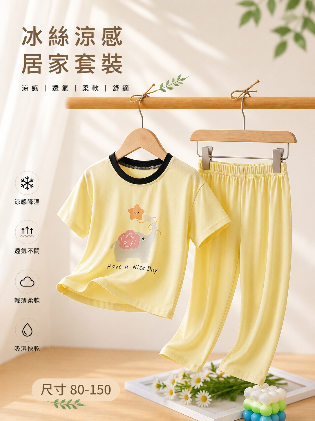 黃色大象 涼感居家套裝