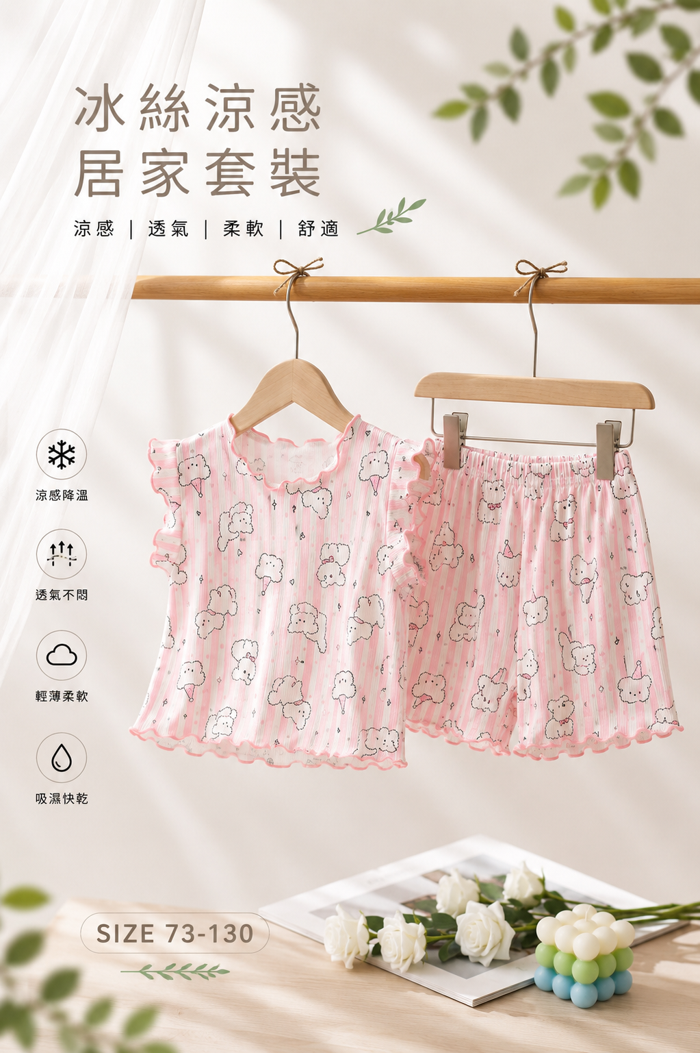 粉粉派對狗 涼感居家套裝