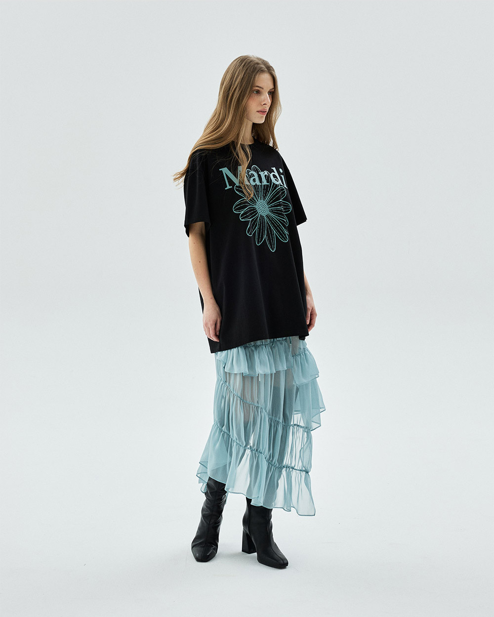 Mardi Mercredi | UNISEX TSHIRT FLOWERMARDI_BLACK MINT