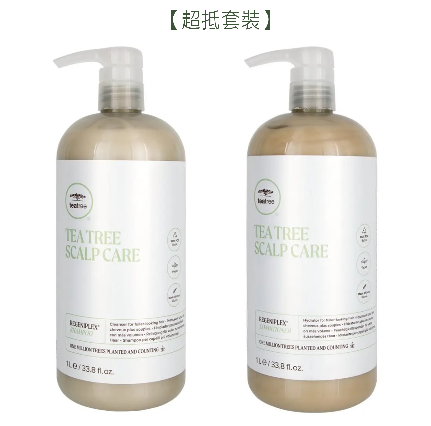 【超抵套裝】Paul Mitchell Tea Tree REGENIPLEX (Anti-Thinning) Shampoo+Conditioner 1L+1L 防脫洗髮水+護髮素