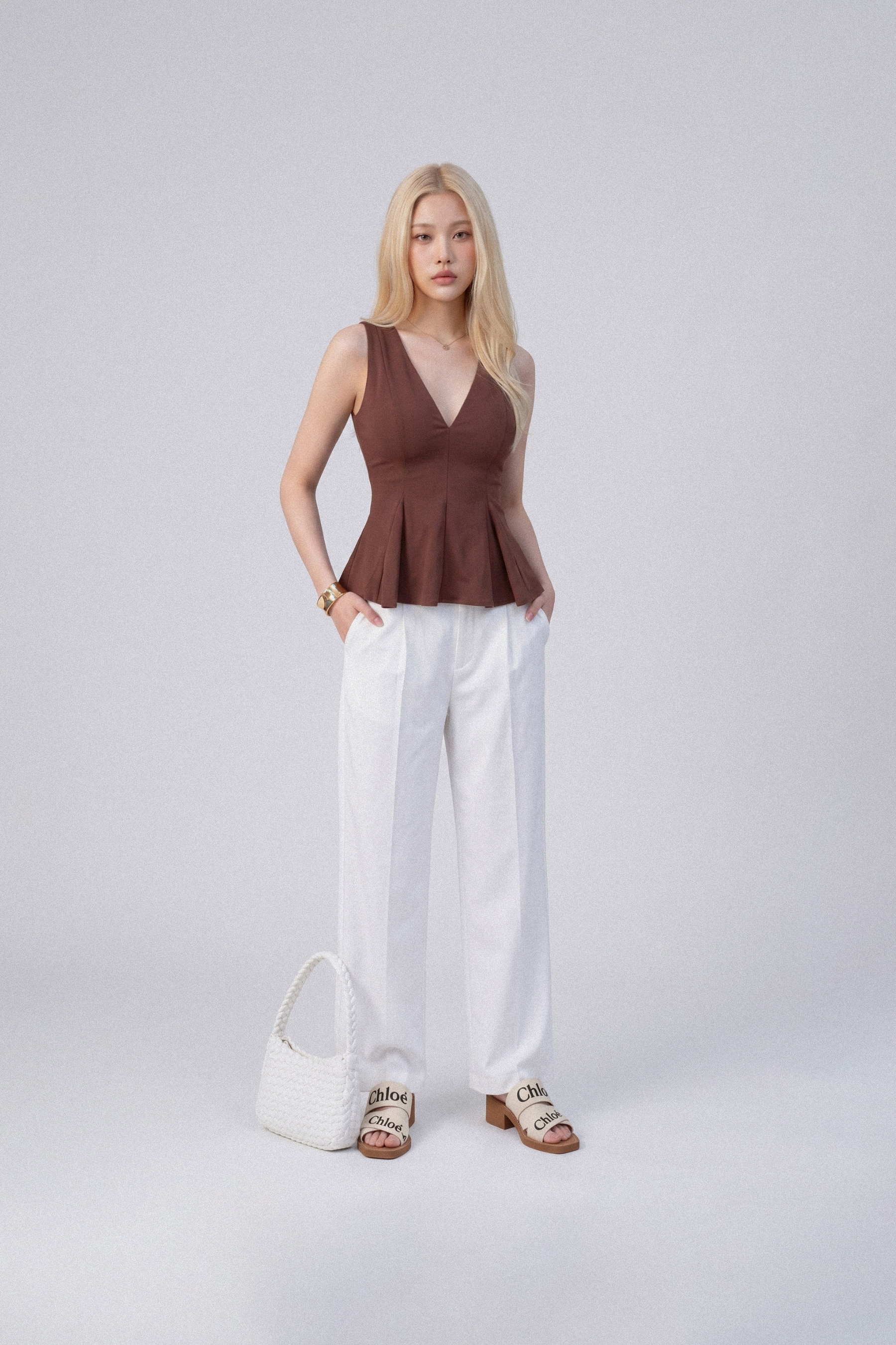 Souple Forme_Slim V-Neck Wave Top