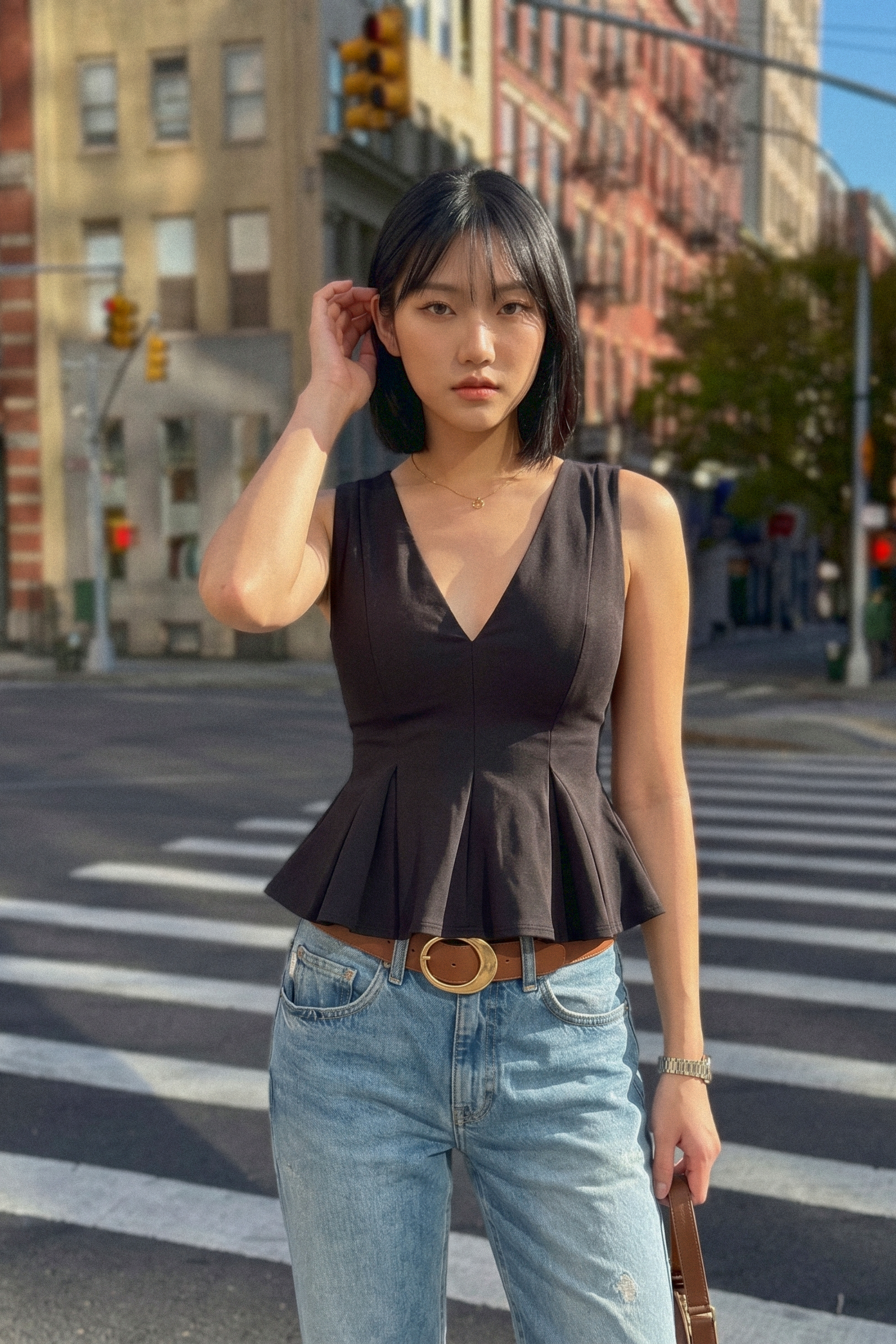 Souple Forme_Slim V-Neck Wave Top