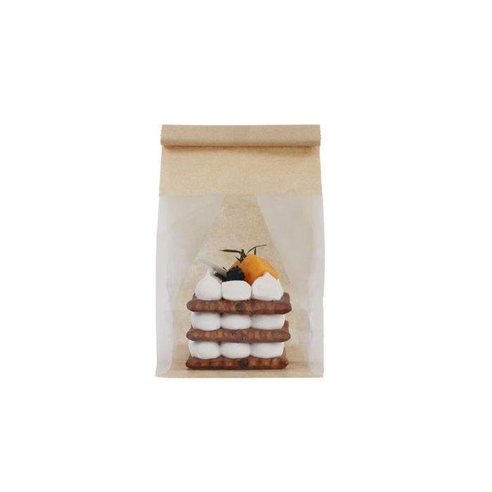 鐵絲捲邊吐司袋 茶棉 50入/包 10x24x9cm【4-21024-2】