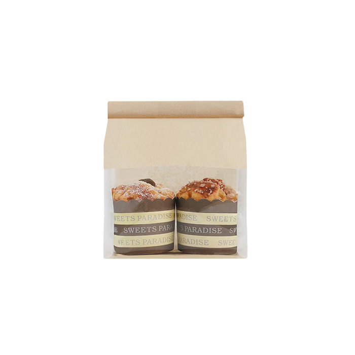 鐵絲捲邊吐司袋 茶棉 50入/包 13x28x10cm【4-21328-2】