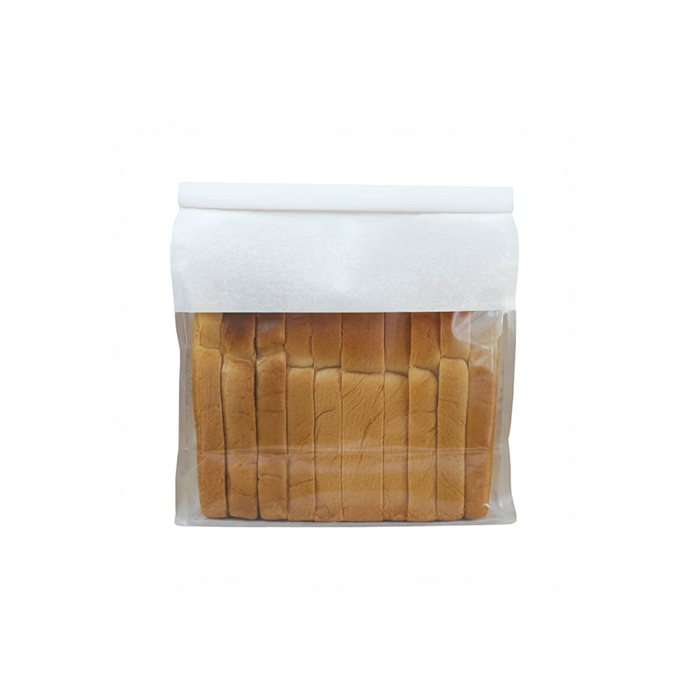 鐵絲捲邊吐司袋 白色牛皮 50入/包 22x28x11cm【4-22228-3】