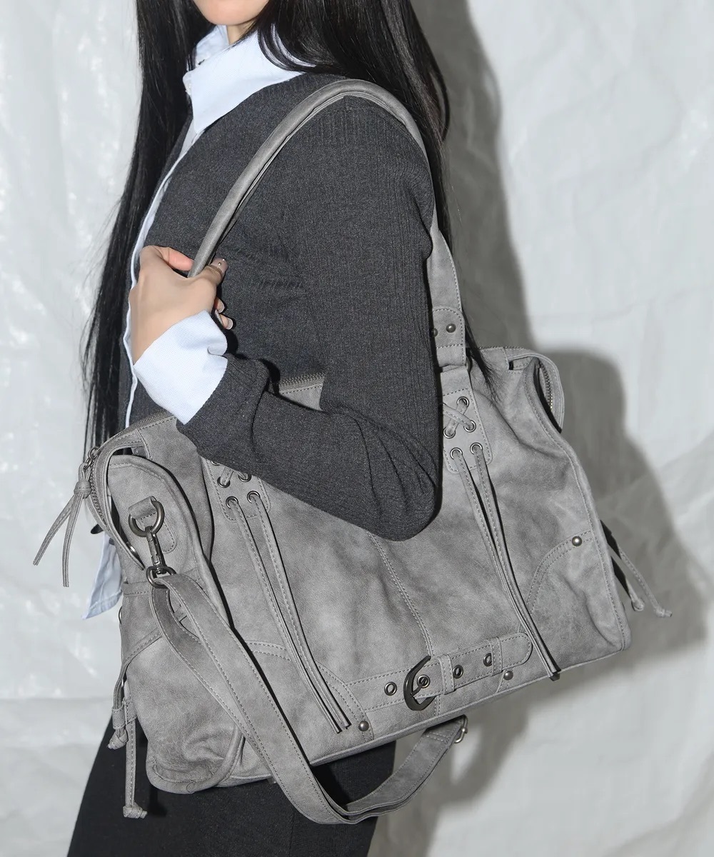 【6月17日截單！限時優惠預訂】韓國FANCY CLUB BELTED WASHED LEATHER BAG（3色）