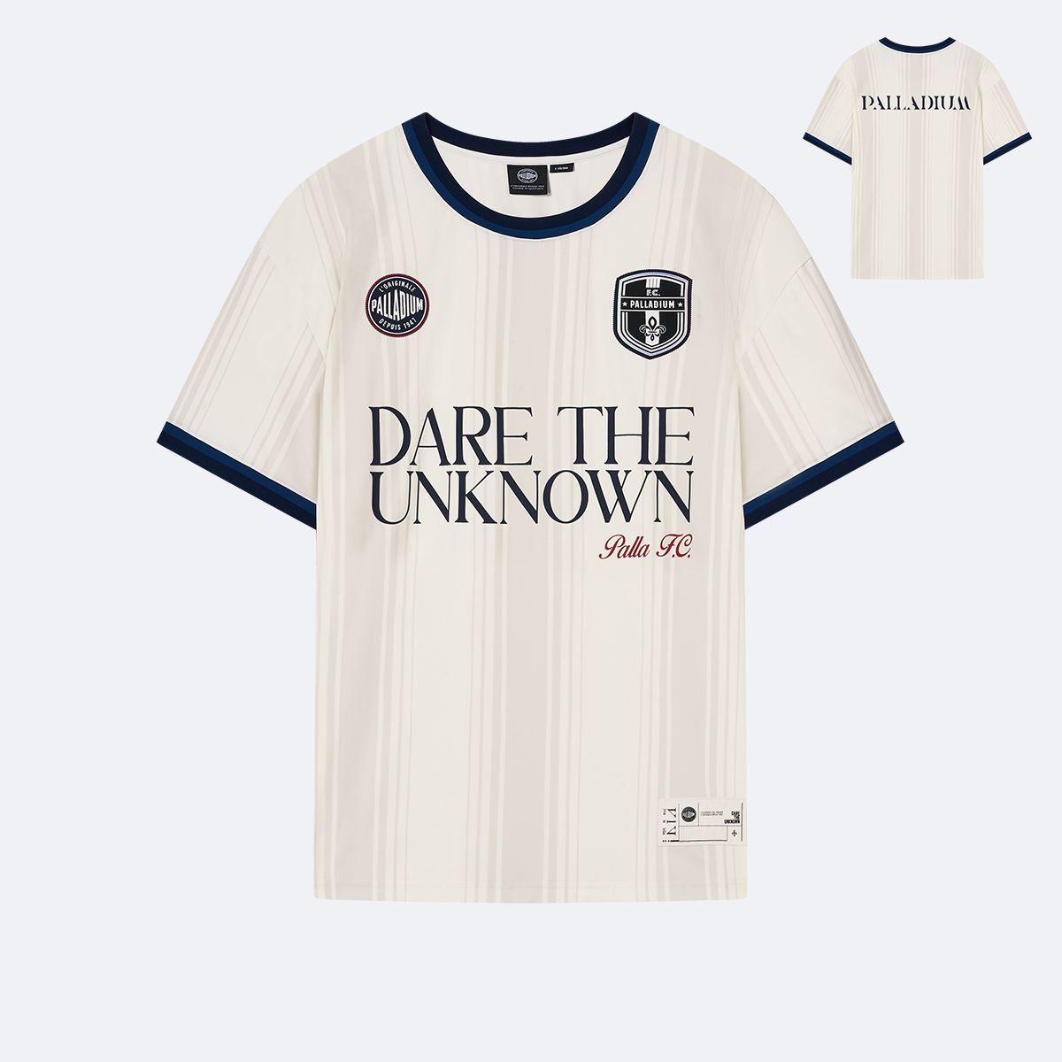 男裝復古 PALLA F.C. 寬鬆落肩拼色直紋T裇