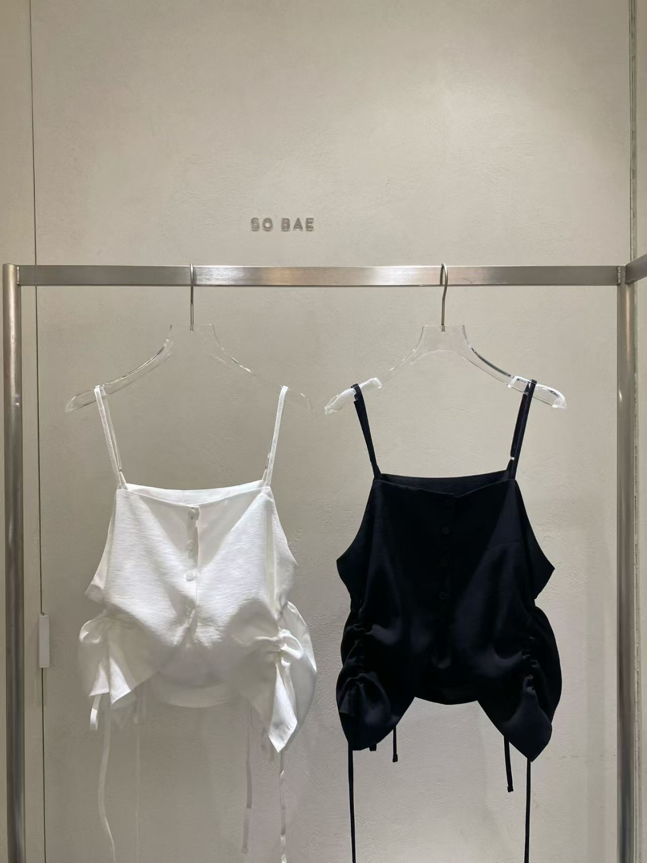 SB6302 皺褶抽繩排扣吊帶