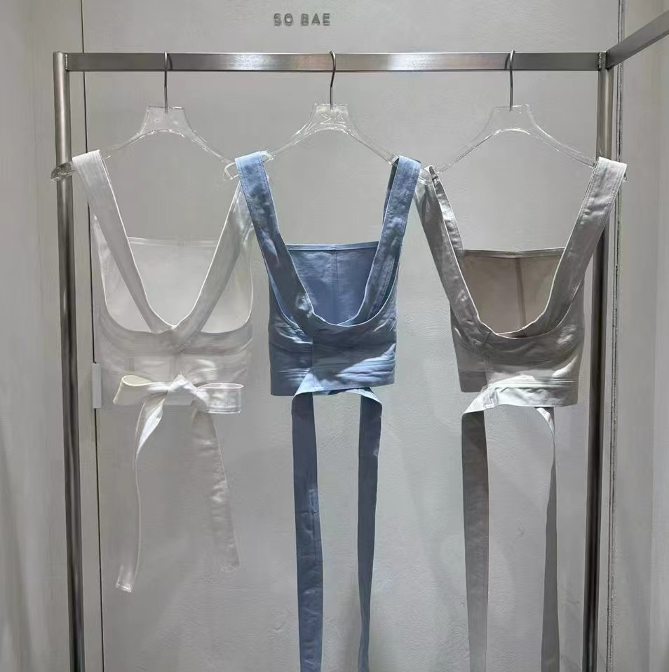 SB6305 清新蝴蝶結綁帶露背背心