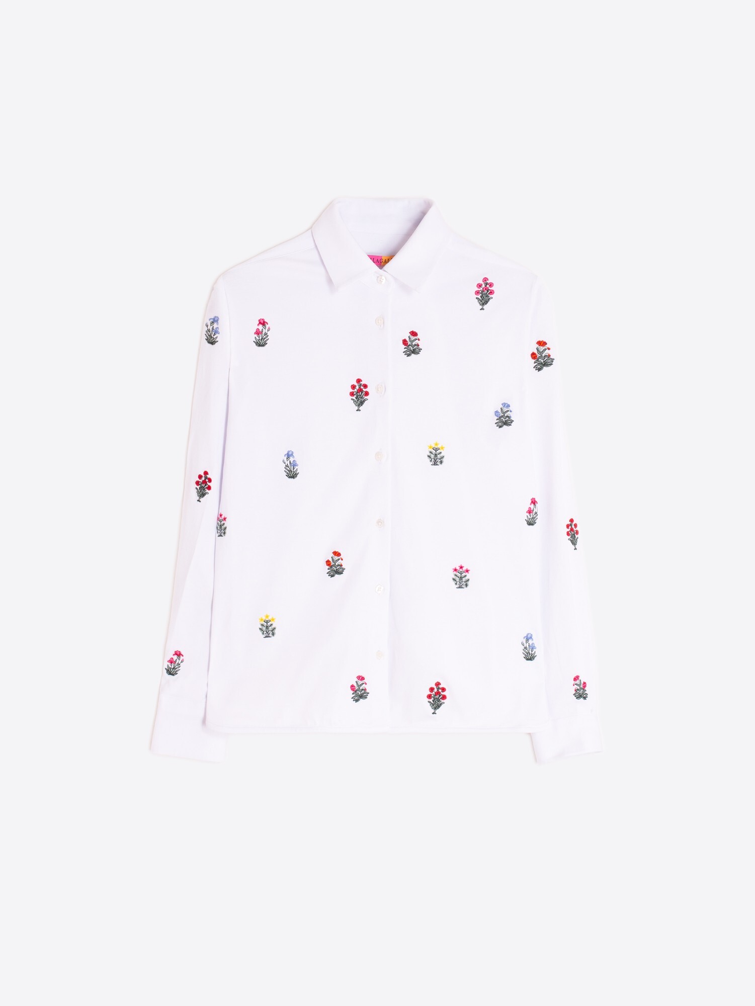 1VG0617-169 [VILAGALLO] 白色襯衫，飾有花卉刺繡 #33382 (EU)