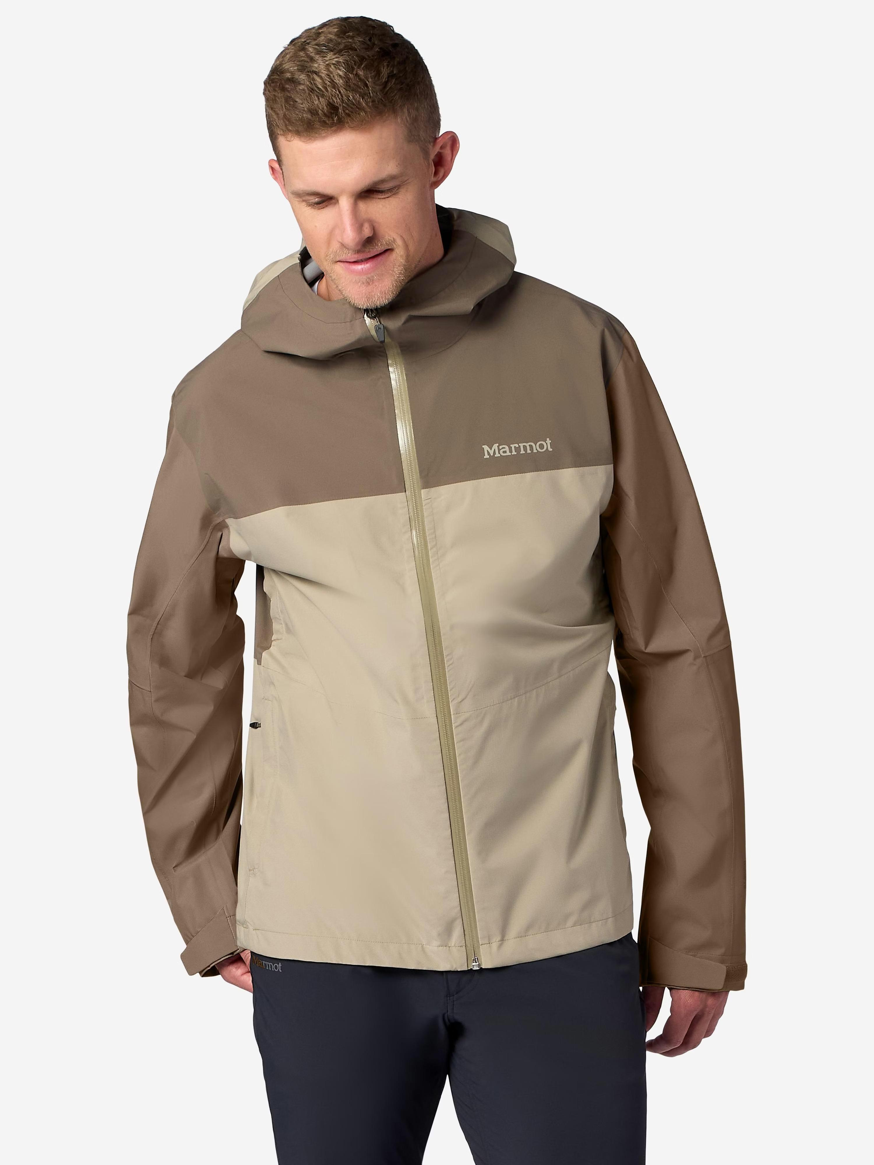 Marmot  男款 PreCip® Evo Flex 彈性防水透氣外套  M16738  0001-Black / 41963-Claystone/Shale Grey[HappyOutdoor]