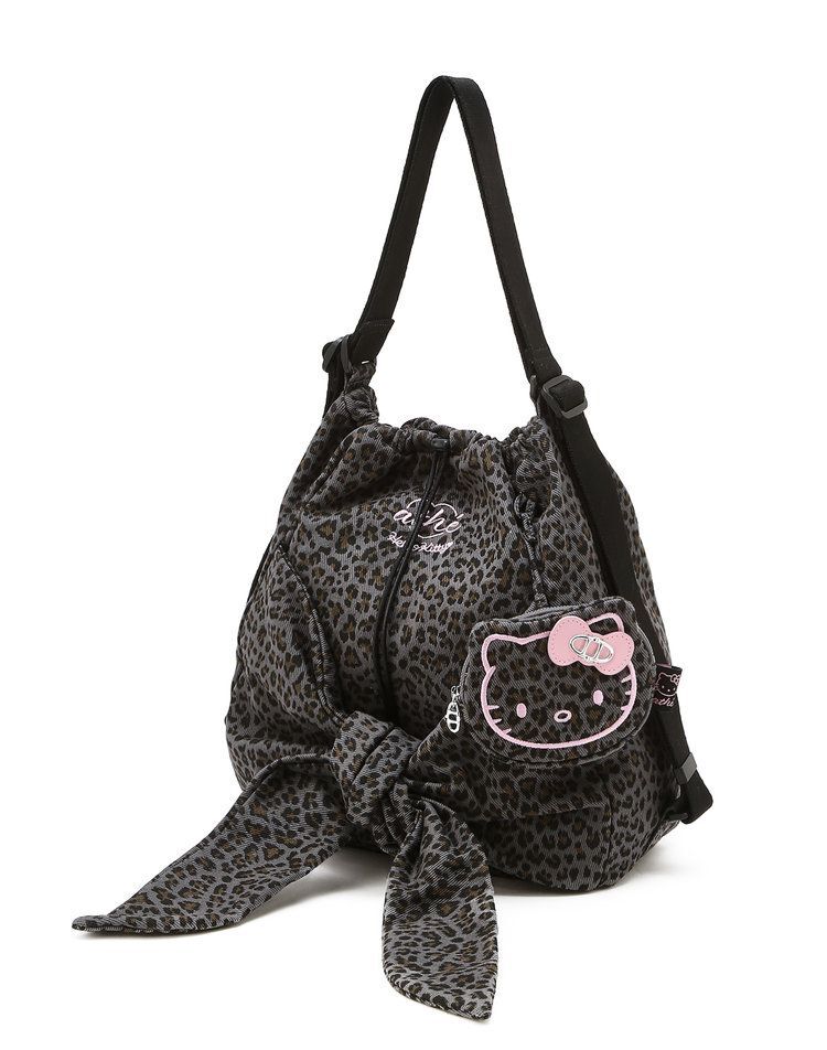 ATHE VANESSABRUNO [Hello Kitty x athe] Le Bon 豹紋灰色後背包兼肩背包 S AABA6E001G3