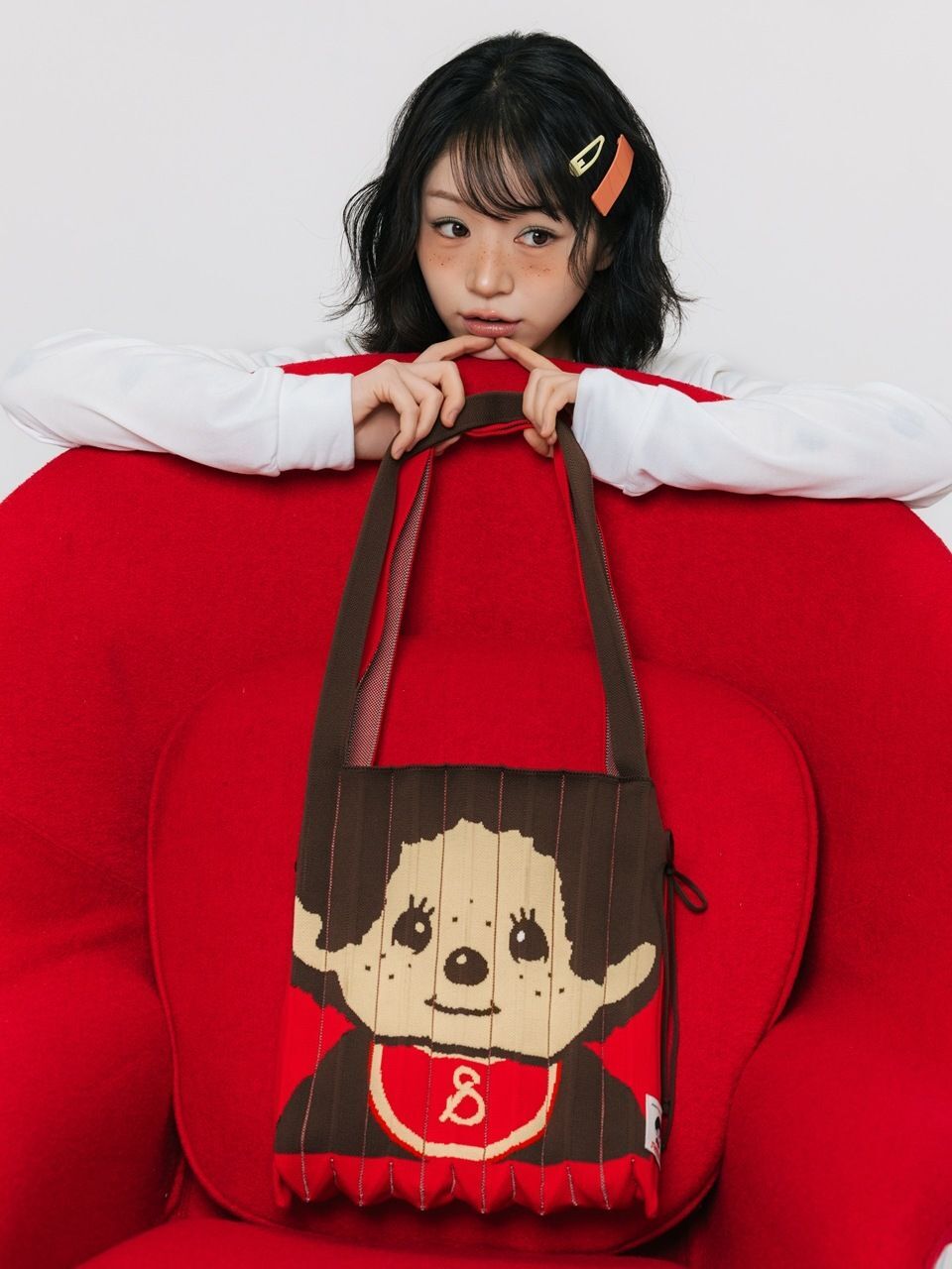 JOSEPH&STACEY Lucky Pleats Knit M 百褶針織包 Monchhichi Boy Brown JSR01SHML1BW
