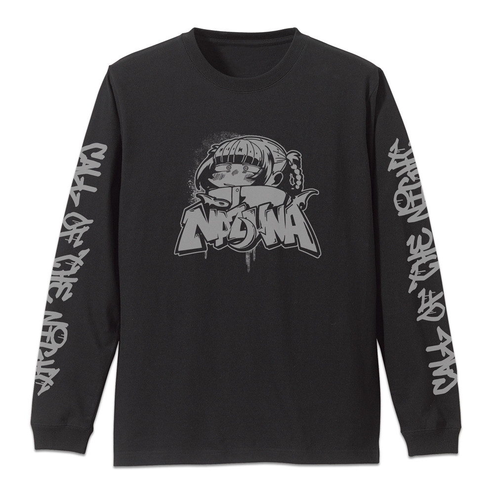ﾅｽﾞﾅ ﾍﾟｲﾝﾄｱｰﾄ 袖ﾘﾌﾞﾛﾝｸﾞｽﾘｰﾌﾞTｼｬﾂ/BLACK COSPA 062926
