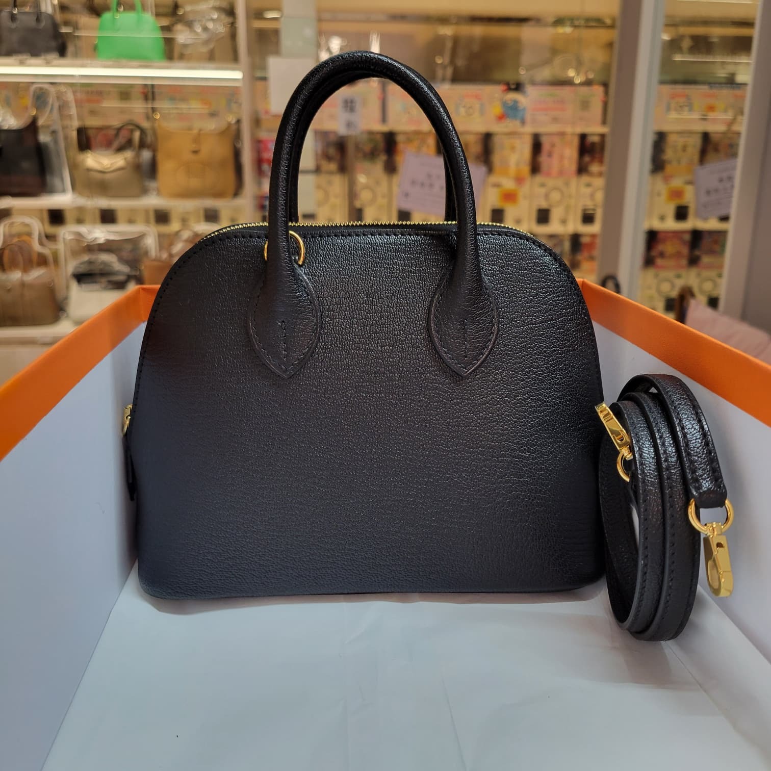 HERMES Mini bolide NOIR CC MYSORE 黑色金扣 山羊皮