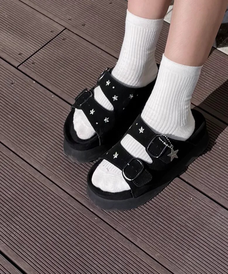 【預購】OTZ Toffee Platform Slide Star 星星雙帶厚底涼鞋 勃肯鞋