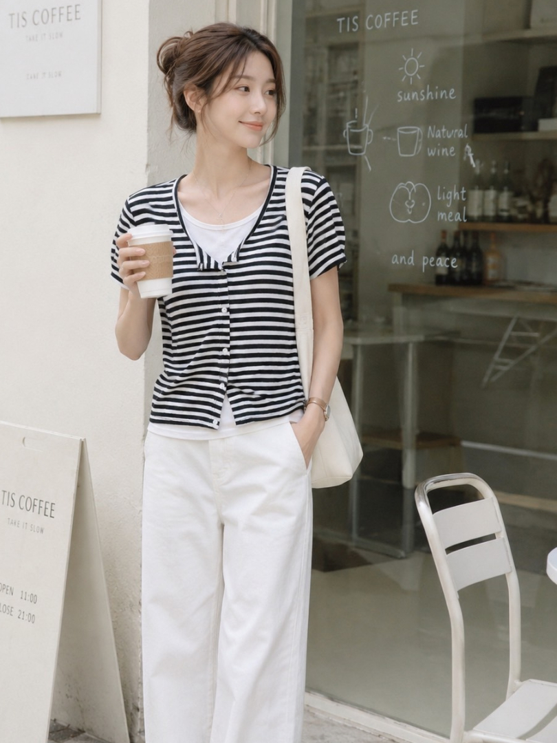 巧妙結合自然的層次感★不用費心搭配假二件上衣 ⚡️搶現貨⚡️