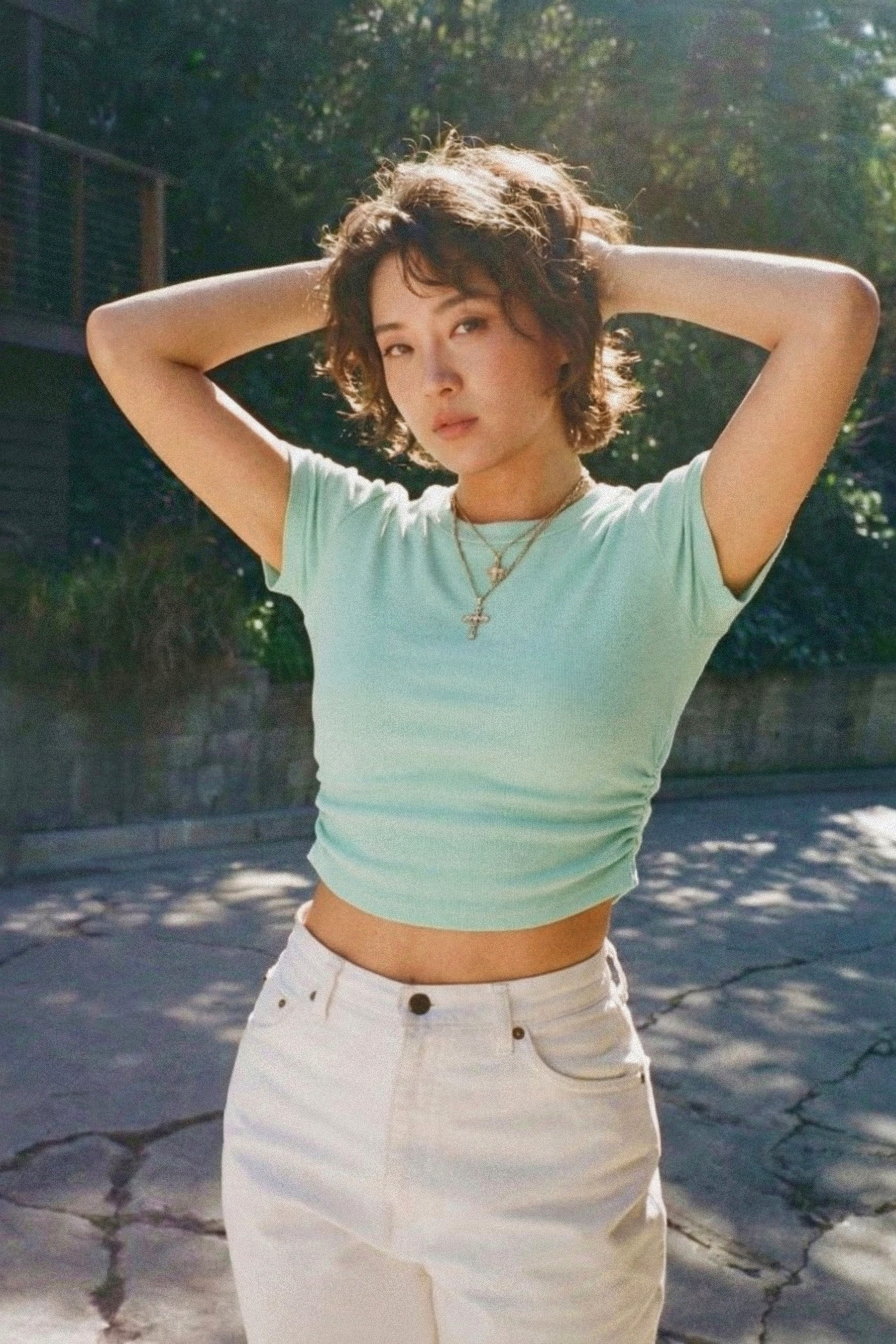 Ruched Side Cropped T-Shirt