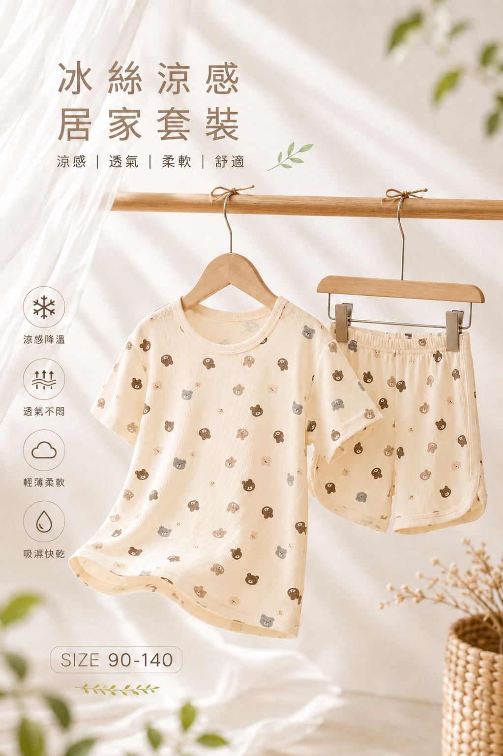 迷你熊 涼感居家套裝