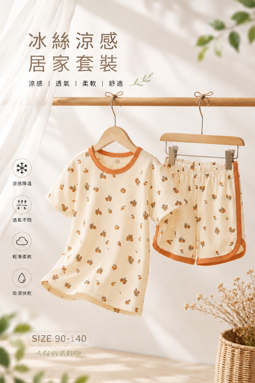 橘紅無花果 涼感居家套裝