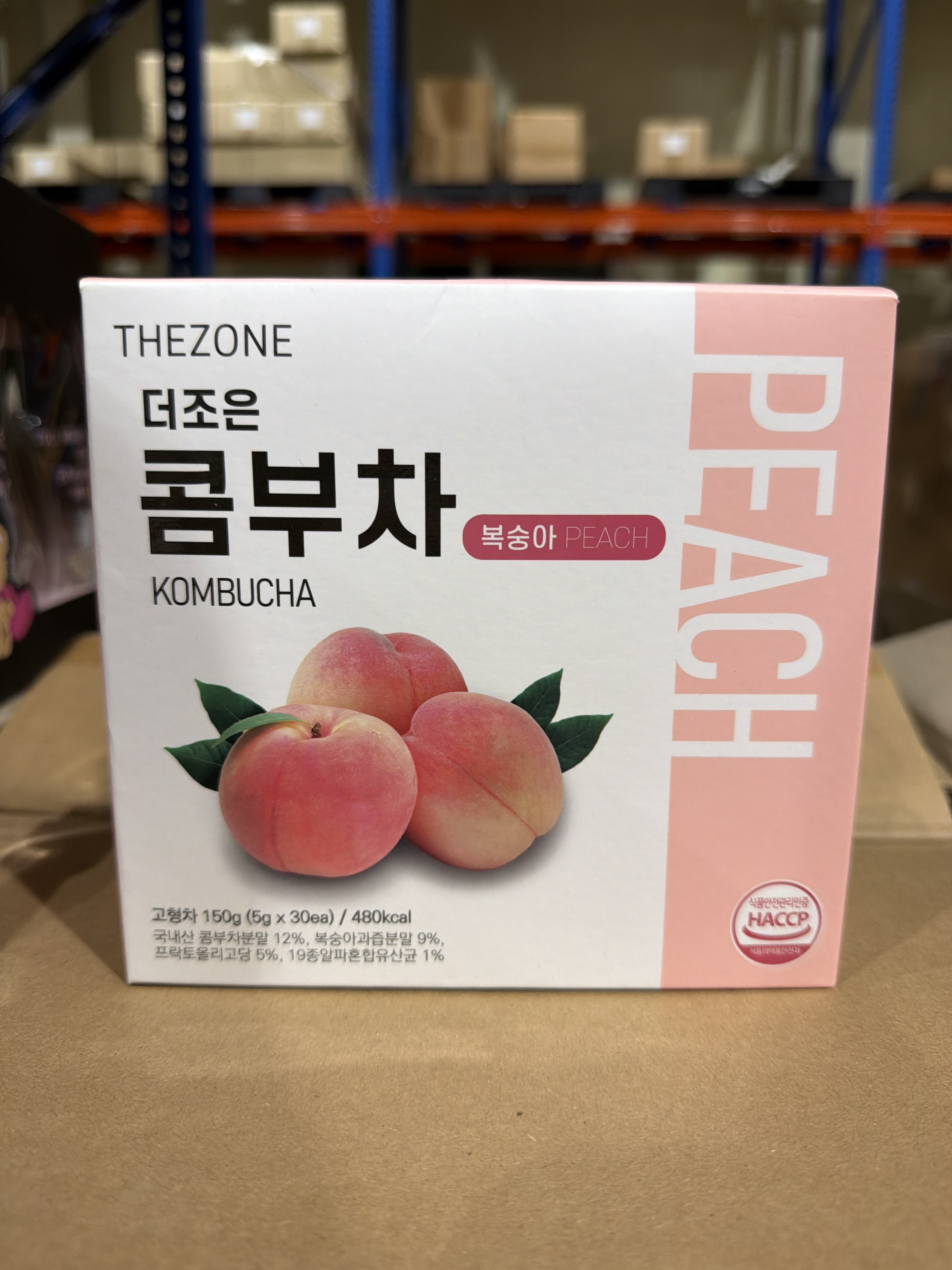 TT56 韓國THEZONE 康普茶 150g(5g*30包)- 蜜桃味**到期日:2026/09