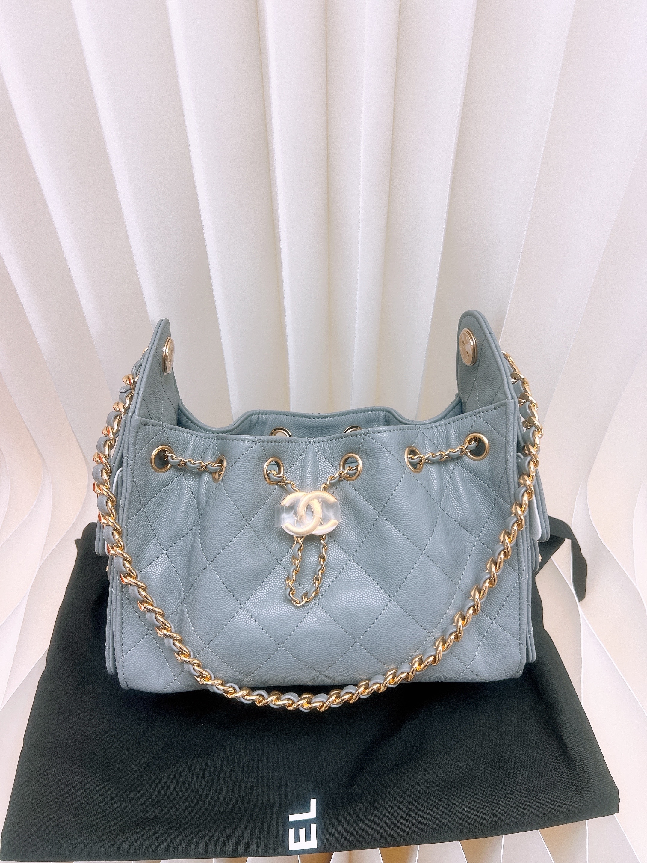 *Unused* Chanel 25 mini (grey caviar/ GHW)