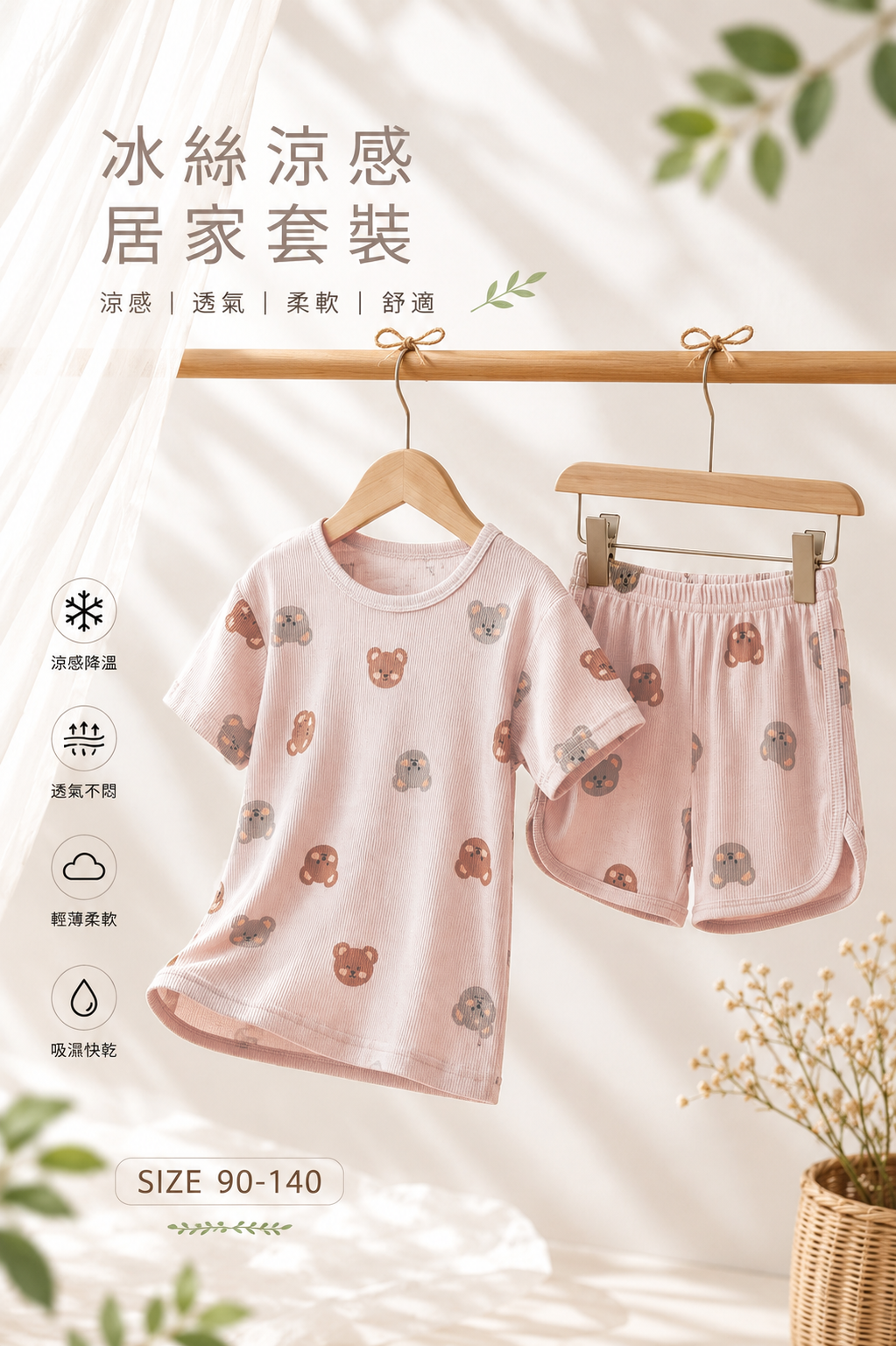 大頭熊 涼感居家套裝