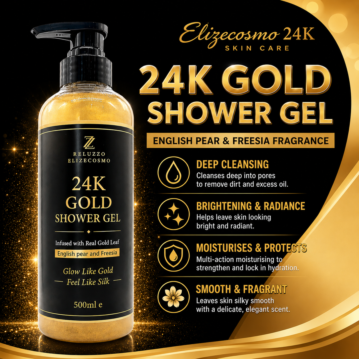 [TW] ELIZE RELUZZO X ELIZE COSMO 24K GOLD SHOWER GEL, 4713698866266 (TWE76)
