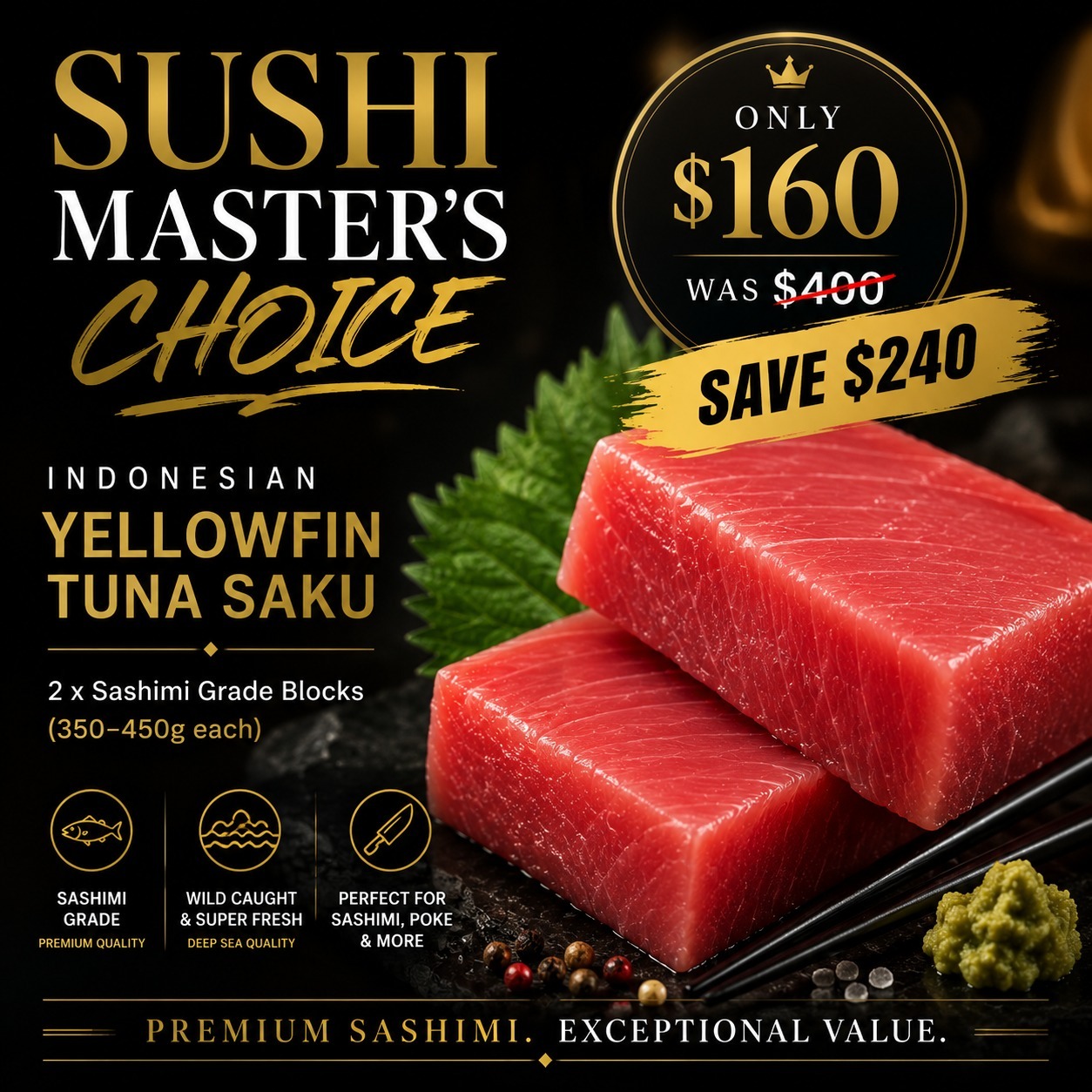 Indonesian Yellowfin Tuna Saku block Combo