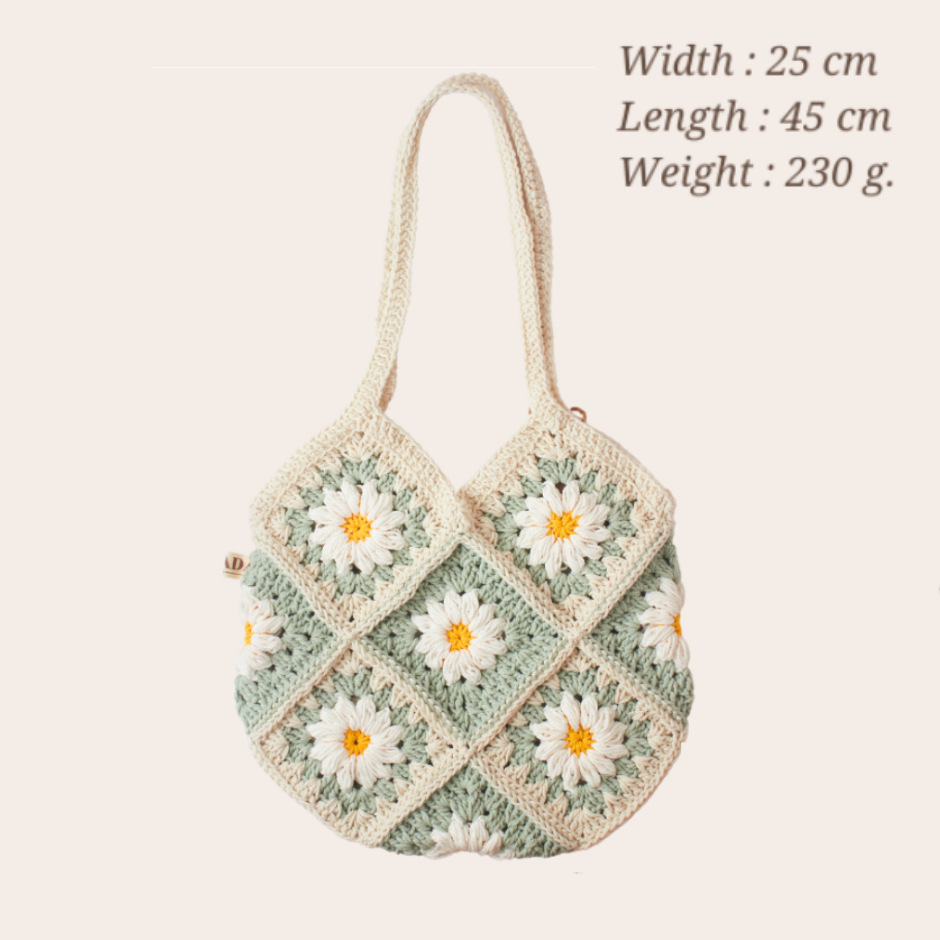 THHG0616-406 VP DAISY 23 CROCHET BAG - PISTACHIO (A6)