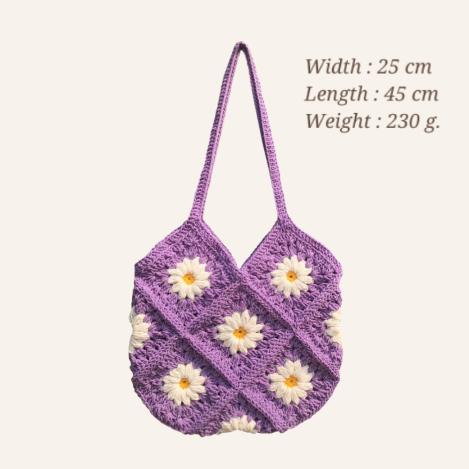 THHG0616-407 VP DAISY 08 CROCHET BAG - VIOLET (A7)