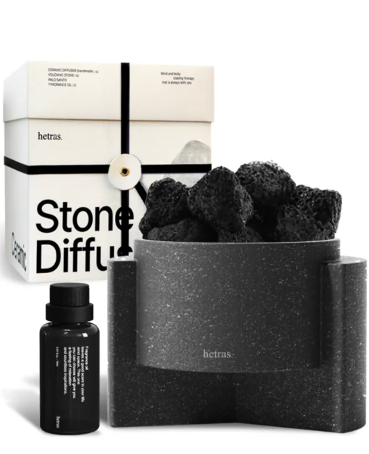 TT31 Hetras 陶瓷擴香石套裝 Stone Diffuser -D: Vintage Wood (復古木質)(黑色)