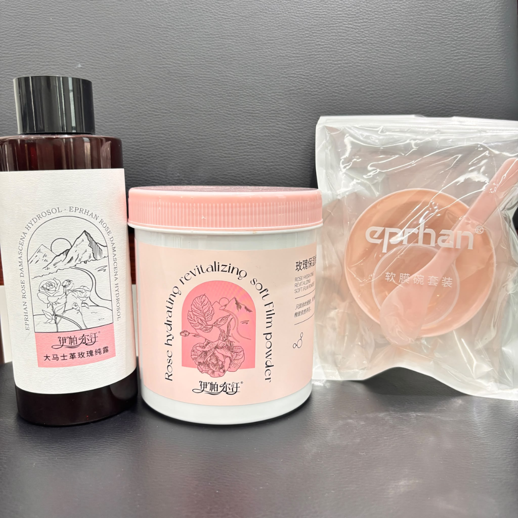 CHN-BBG0616-112 玫瑰保濕煥顏軟膜粉400g+玫瑰純露500ml set 送軟膜碗套裝 (A12)